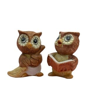 Vintage 1970’s Josef Originals, Porcelain Small Owl‎ Bird Figurines